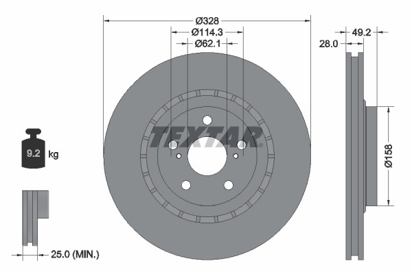 Disques de frein Textar 92259405 pour sécuriser les trajets en famille avec votre SUV Lexus
