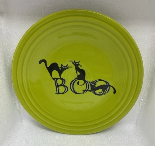 Fiesta Trio Of Boo Cats 9”Luncheon Plate Lemongrass