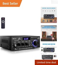 2.0 Channel AK45 Pro Audio Receiver with Remote - Bluetooth 5.0 Karaoke Ready