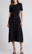 Zoe & Clair Black Ribbed Pullover Sweater Dress