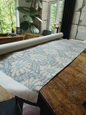 SALE New Linwood Palmette FR wool mix fabric. Upholstery / curtains.