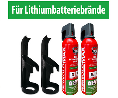 Stop Fire Lithium Feuerlöschspray, Feuerlöscher 750 g, 2 Stück + 2 Halter 044028