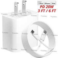 USB Fast Charger 20W PD Type C Power Adapter Cord For iPhone 14 13 12 11 Pro Max