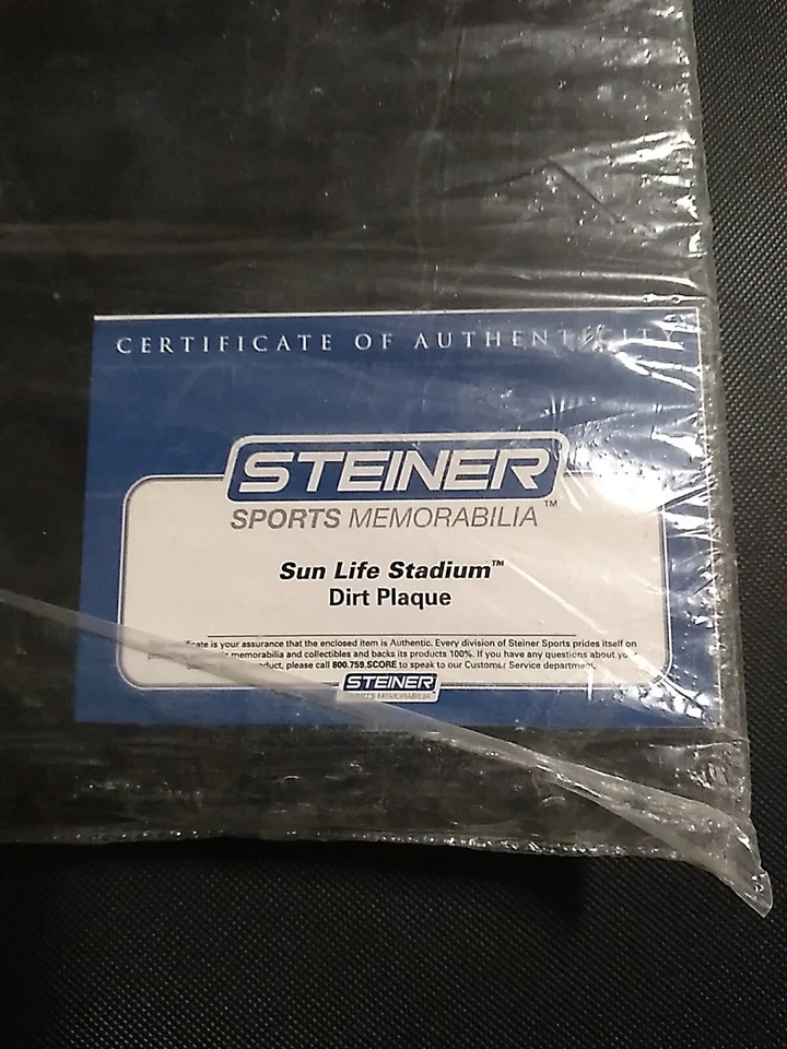 Sun Life stadium PHOTO Plaque + Dirt  STEINER Authenticated New 2014 FL MARLINS - Image 3 of 3