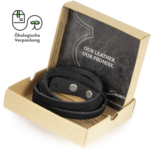 Simaru Leder Armband verstellbares Herrenarmband Wickelarmband für Männer natur - Bild 9 von 18