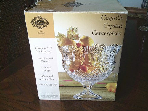 STUNNING Shannon by Godinger Crystal centrotavola piedini punch bowl 12" nuovo con etichetta - Foto 13 di 17