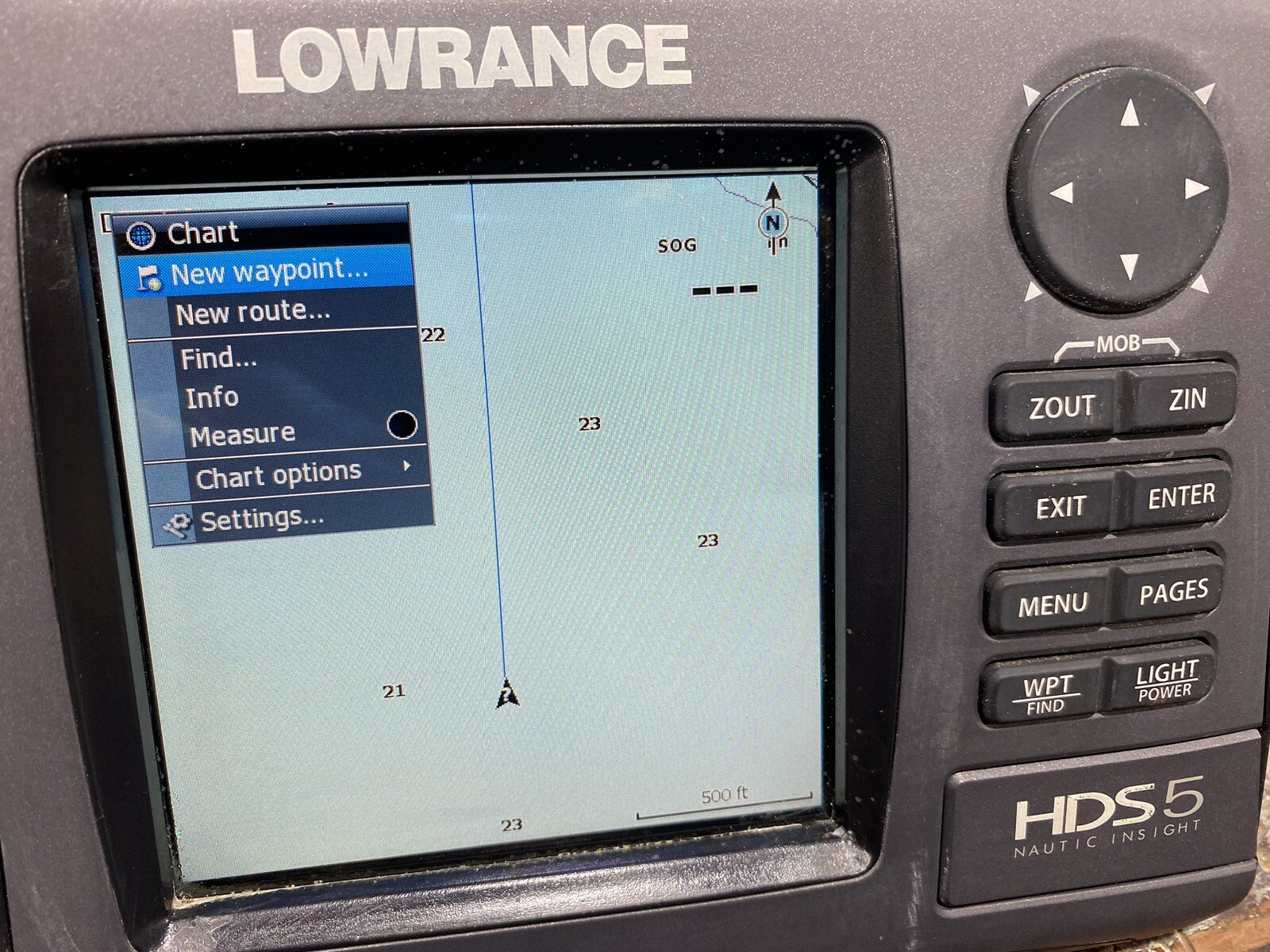 Lowrance HDS5 Chartplotter Depth Finder Fishfinder GPS Sonar Head Unit