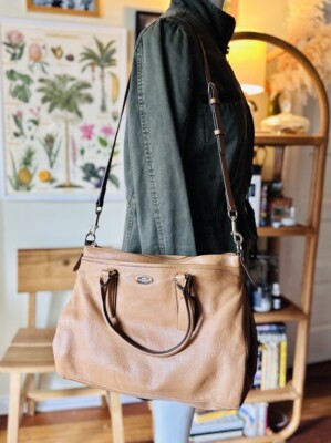Coach Morgan Satchel Handbag F35185 Soft Tan Pebble Leather | eBay