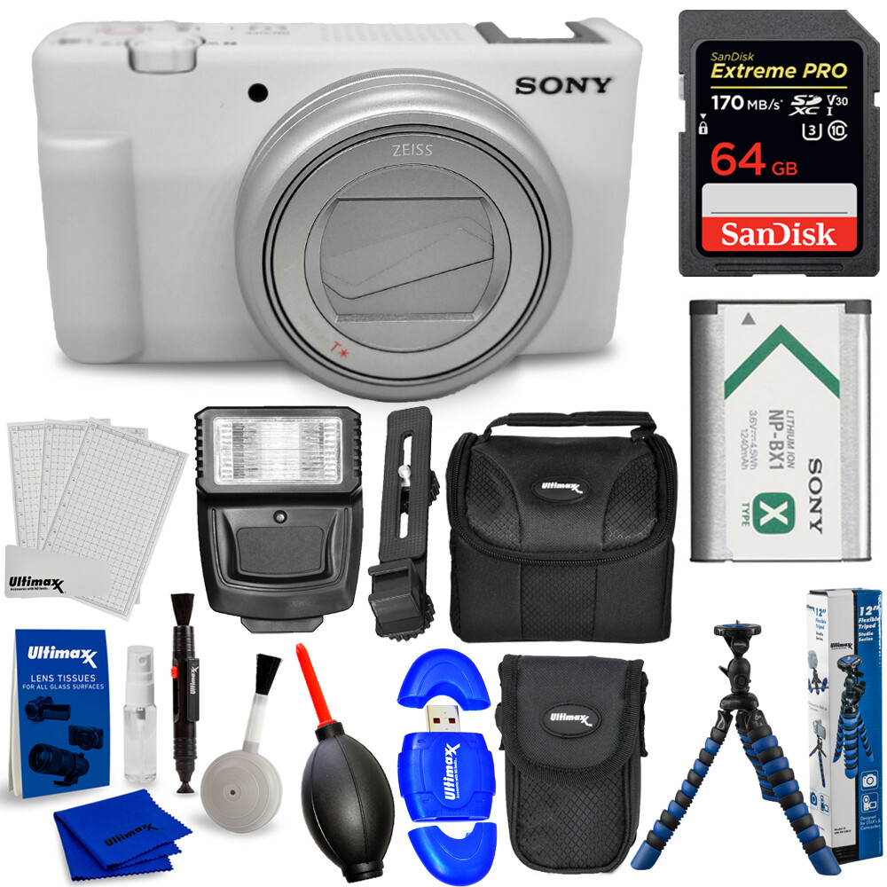 Sony ZV-1 II Digital Camera (White) ZV1M2/W - 10PC Accessory