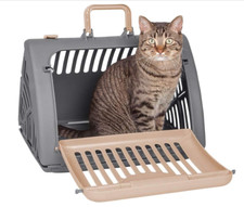 SportPet Designs Foldable Travel Cat Carrier - Front Door Plastic Collapsible...