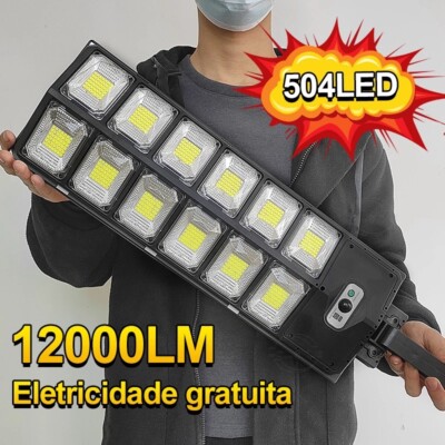 12000LM 504LED Solar Flood Light Security Motion Sensor Wall Street Outdoor Lamp