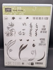 Stampin Up Photopolymer Stamp Set - LOVELY WISHES Floral Flowers Leaves - NEW