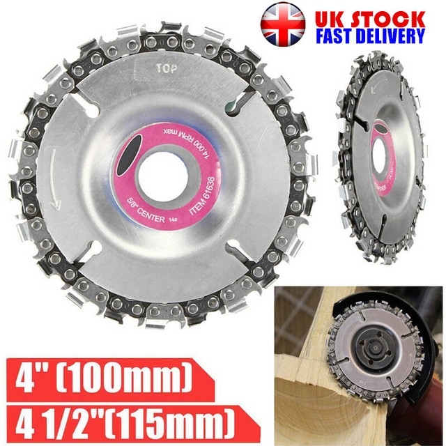 4" Angle Grinder Disc and 22 Tooth Saw Blade Chain for Wood Cutting