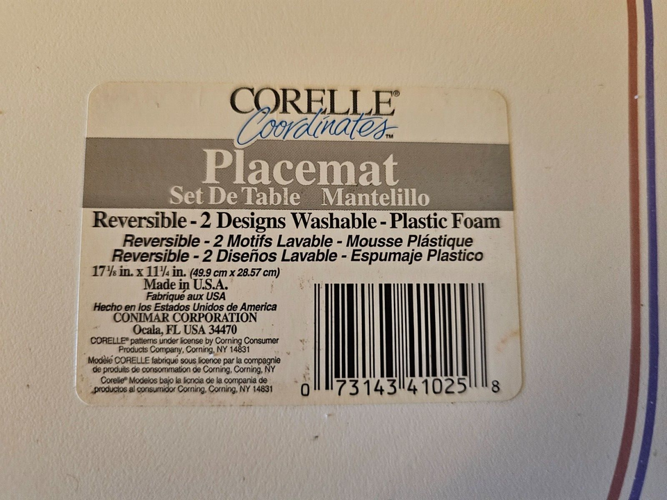 Corelle Corning Summer Blush Pansy Pansies Lot 10 Plastic Placemats Place Mats eBay