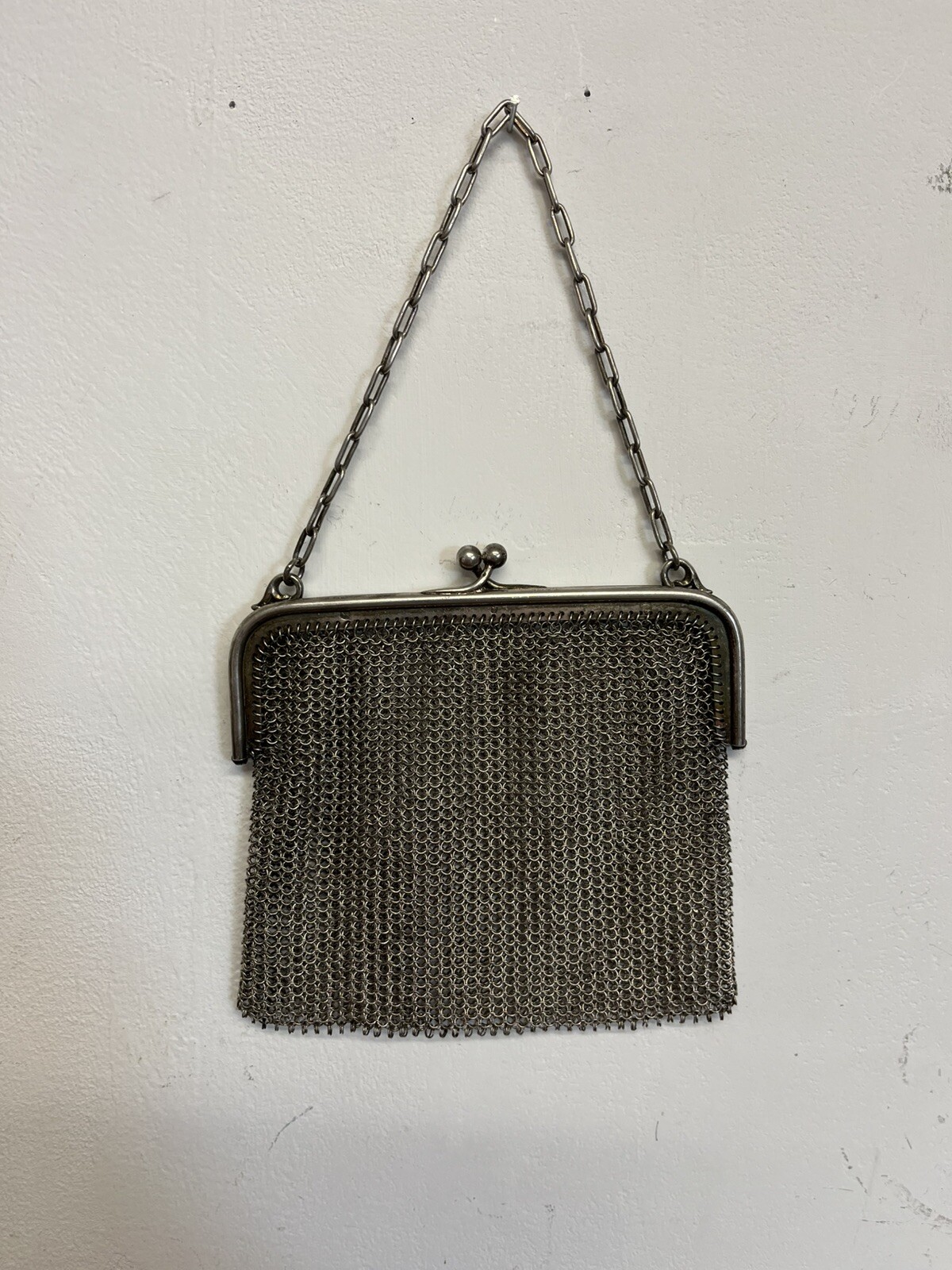 Art Deco Handtasche 925 Sterling Silber Frankreich Kettentasche