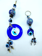 Evil Eye Glass Bead Wall Decor Key Chain Turkish Amulet Nazar Charm Boho Home