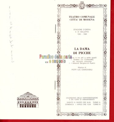 STADTTHEATER VON MODENA SAISON OPER UND BALLETT 1983/1984, DIE DAMA VON PIKCHE