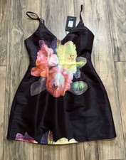 FASHION NOVA KALEO Sleeveless Floral Structured Mini Dress w/Pockets S