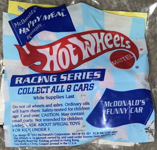 McDonald’s Happy Meal Hot Wheels Toy Set & Bag (Mattel, 1993) SEALED, COMPLETE - Picture 6 of 15