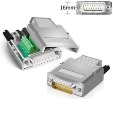 DB15/15 Pin Solder-Free Male Female Plug Serial Parallel Port 2 Rows 15Pin Holes