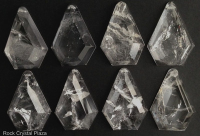 Rock Crystal Quartz Chandelier Pendants Parts Prisms Flat Cut Kite 85mm 3.3'' 8pc