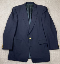 Karl Lagerfeld Balzer Mens 41L Navy Wool Gold Button Sport Coat Jacket Old Money