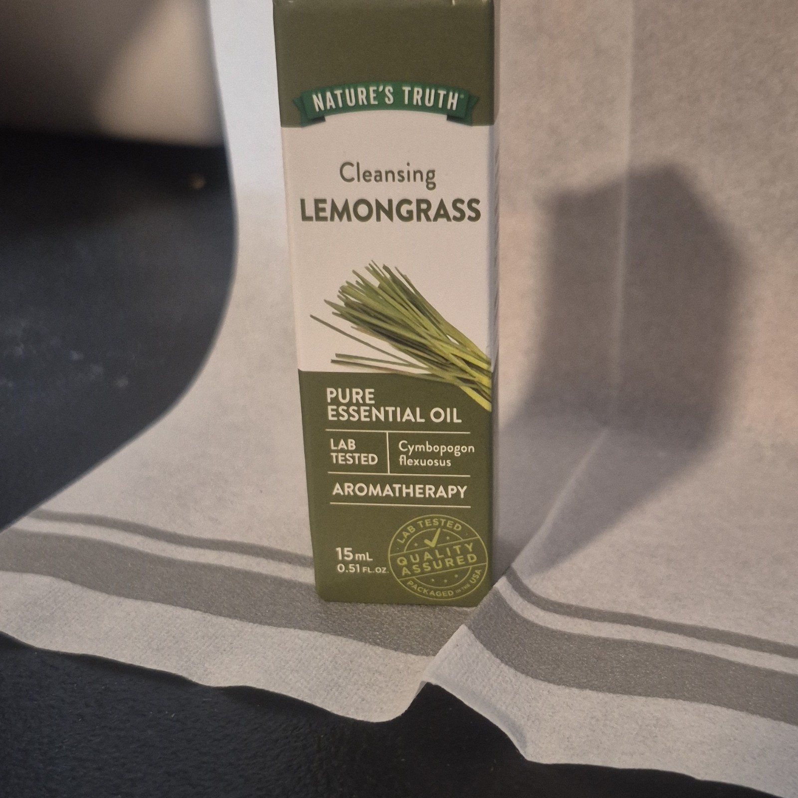 Nature's Truth Lemongrass Essential Oil Aromatherapy Cleansing Glass Bottle 15mL