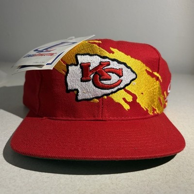 Vintage 90s Kansas City Chiefs Logo Athletic Splash Pro Line Snapback Hat NWT