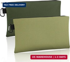 2Pack Waterproof Tool Pouch Zipper Bag 12" x 7" Heavy Duty Storage with Carabine