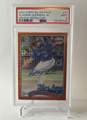 2024 Topps Silver Pack Chrome SilverMojo Auto /25 Vladimir Guerrero PSA 9