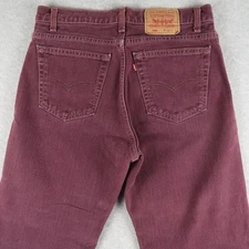 Vintage 90s Levis 550 34x30 (32x29.5) Relaxed Red Tab Denim Jeans Purple USA