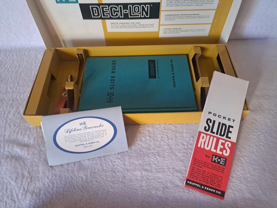 Regla deslizante Keuffel & Esser K&E 68 1100 vintage con estuche de cuero Deci Lon 10 ~ Nuevo de Lote Antiguo Foto 3 de 4
