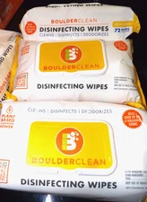 Lot of 3: BOULDER CLEAN Disinfecting Wipes Lemon Fresh 72 Count Each Plant Based