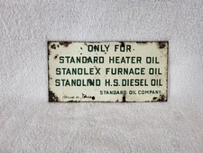 Vintage Standard Oil Co Porcelain Sign Chicago Cortland St Stanolex Stanolind