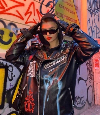 Dropdead x Cradle Of Filth Leather Rider Jacket M Black Vintage Out of Print