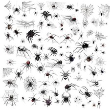 , 178 PCS Halloween Spider Web Face Temporary Tattoos Makeup Kit, Half Arm