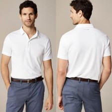 J. Crew Men's COOLMAX® Technology Performance Polo Shirt BN365 White Size L NWT