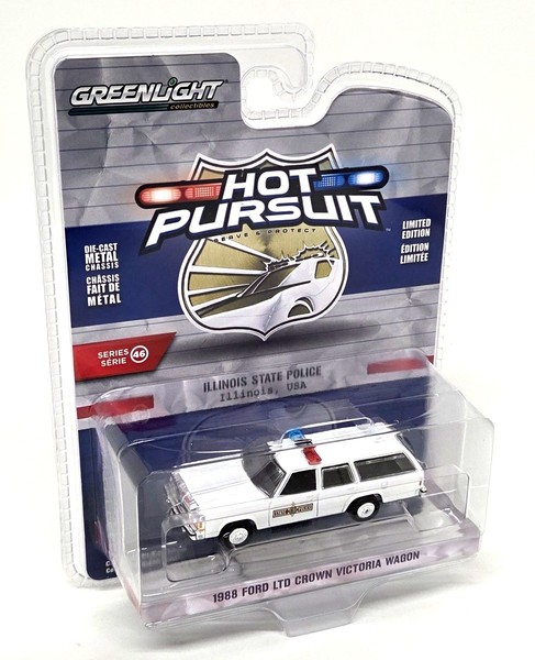 Greenlight 1/64 Ford Ltd Crown Victoria Wagon 1988 Illinois State Police Car-image