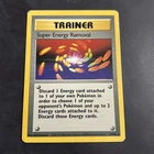 1999 First Edition Base Set Shadowless Super Energy Removal Trainer Pokémon