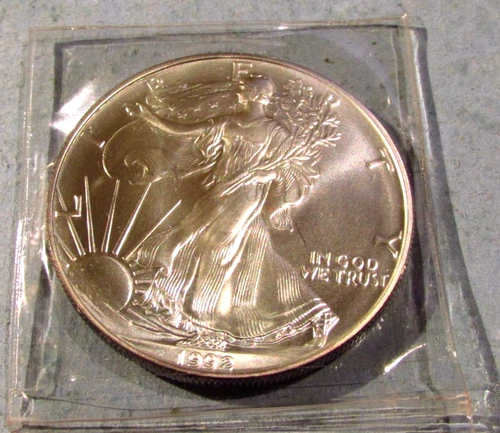 1992 American 1 oz SILVER EAGLE  .999 Fine Silver BU Bullion US Coin