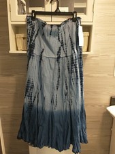 NWT Vtg Fashion Bug Blue Tye Dye Maxi Skirt Hippie Boho Y2k