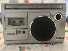 Vintage 1980s Hitachi TRK-5854E Radio Cassette Portable Ghetto Blaster Stereo