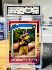 2024 Donruss Optic Payton Wilson Rated Rookie Pink Prizm GMG Graded 10 Gem Mint