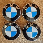 BMW Black Blue White Center Cap Set Of 4 2-1/8" 56mm 3613 10333410 6850834 OEM