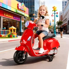 Dual Electric 6V Ride On Motorcycle Toy Car For Kid 3 Wheeler Toy Car Red