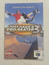 Tony Hawk  s Pro Skater 3 Nintendo 64 N64 Manual Instruction Booklet Only NO GAME