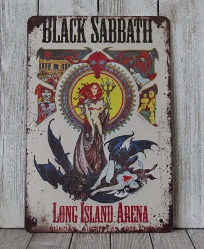 Black Sabbath Ozzy Osbourne Tin Sign Metal Poster Live in Concert Vintage Look