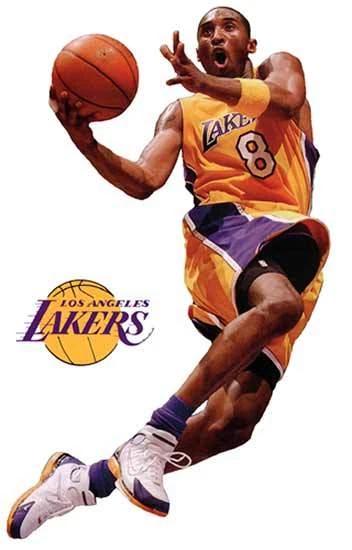 KOBE BRYANT Action Shot Los Angeles LA Lakers NBA Legend - Window Cling Sticker - Image 1 of 1