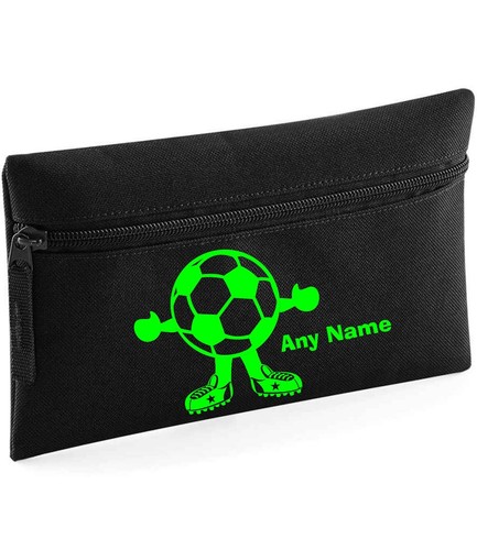 Football Character Black Personalised Kids Childs School Pencil Case Xmas - Picture 5 of 12