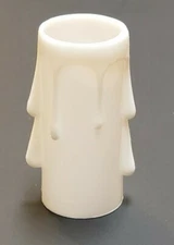 2" WHITE PLASTIC W/ DRIPS CANDELABRA CANDLE COVER CHANDELIER LAMP SOCKET 50286J